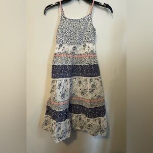 George vintage  girls Blue and Cream Floral Maxi dress